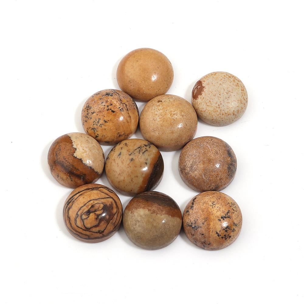 5/10 Stück Naturstein Cabochon 4-25mm Bildstein Runde Flache Rückseite Cabochon Perlen Für Schmuckherstellung DIY Ring Anhänger Zubehör