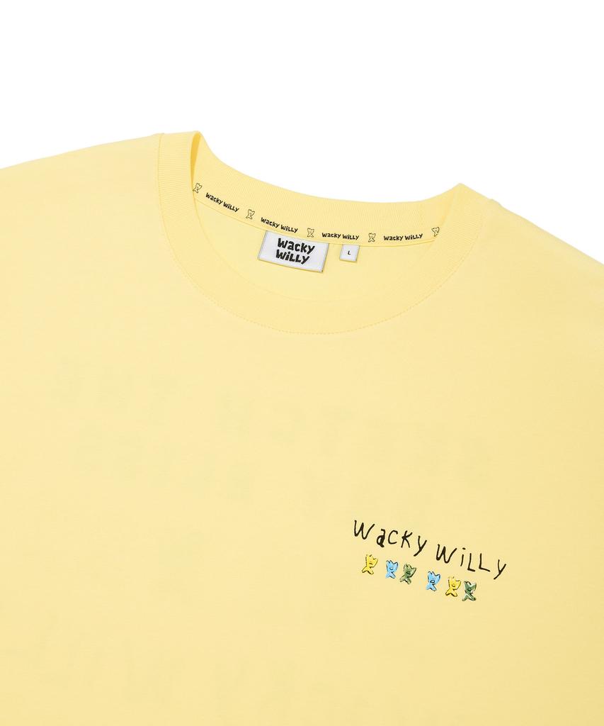 WACKY WILLY Kiki Typographic Short Sleeve T-Shirt Yellow