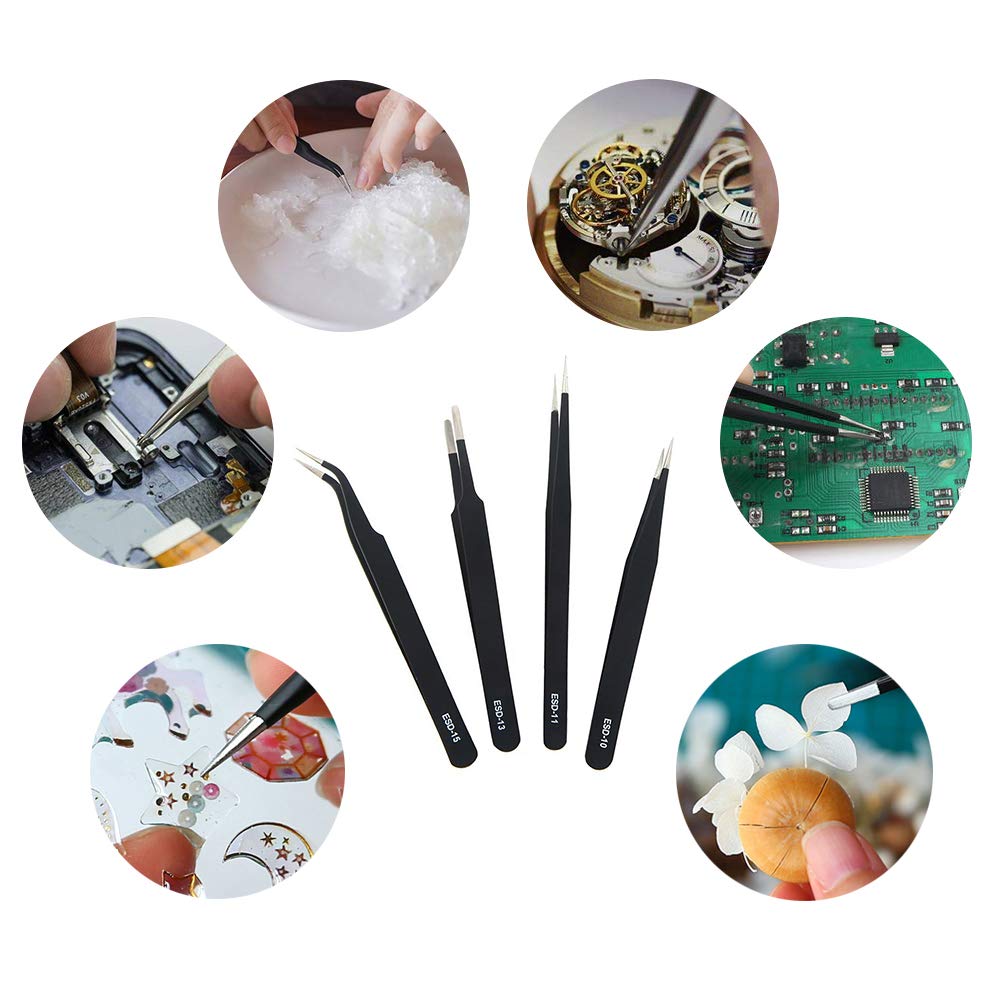 YFFSFDC Plastic Model Tool Precision 4 Suitable for Plastic and More Tweezers, Types, Models, DIY, Crafts, Nails, Electronics,