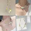 2026 Trendy Handmade Beaded Colorful acrylic Bowknot Star Pendant Necklace For Women Summer Y2k Sweet Aesthetic Neck Jewelry