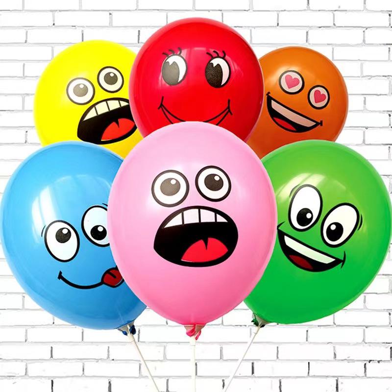 Palloncini Espressione Multicolore da 12": Perfetto per Feste, Mercati Notturni, Compleanni di Studenti e Bambini e Decorazioni di Cartoni Animati.
