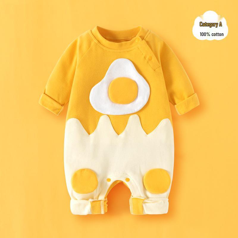 Exklusiver Langarm-Baby-Strampler – Reiner Baumwoll-Krabbelanzug für Frühling und Herbst