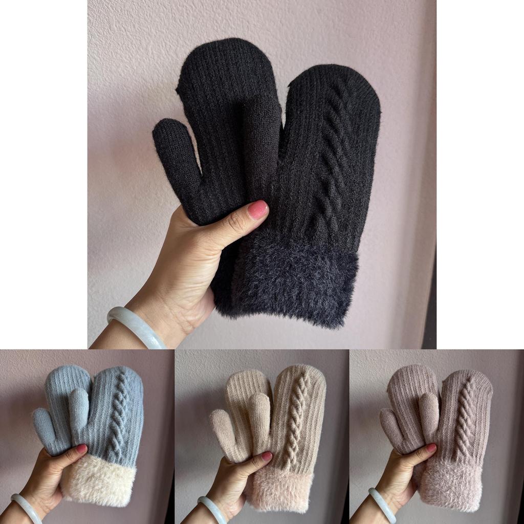 Unisex Alpaca Wool Knit Winter Gloves With Fleece Lining For Commuting And Outdoor Activities