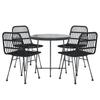 VidaXL Ensemble à manger de jardin 5 pcs Noir Résine tressée, ensemble de patio, ensemble bistro de jardin, ensemble de 3157844