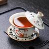 Nezha Attacks the Sea Series Cultural Creation Ru Kiln Open Pattern Personal Use Master Cup High-end Tea Cup Three Talents Cover
