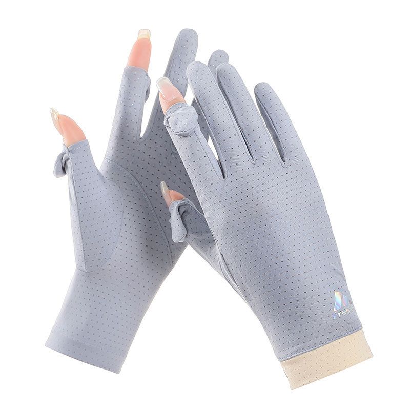 

Ice Silk Sun Protection Gloves Women s UV Protection Summer Outdoor Driving Cycling Sun Protection Thin Breathable Non Slip Touch Screen 138 Blue All yards