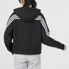 Adidas Essentials 3-Stripes Full-Zip Hoodie Women Jacket Black HT4715