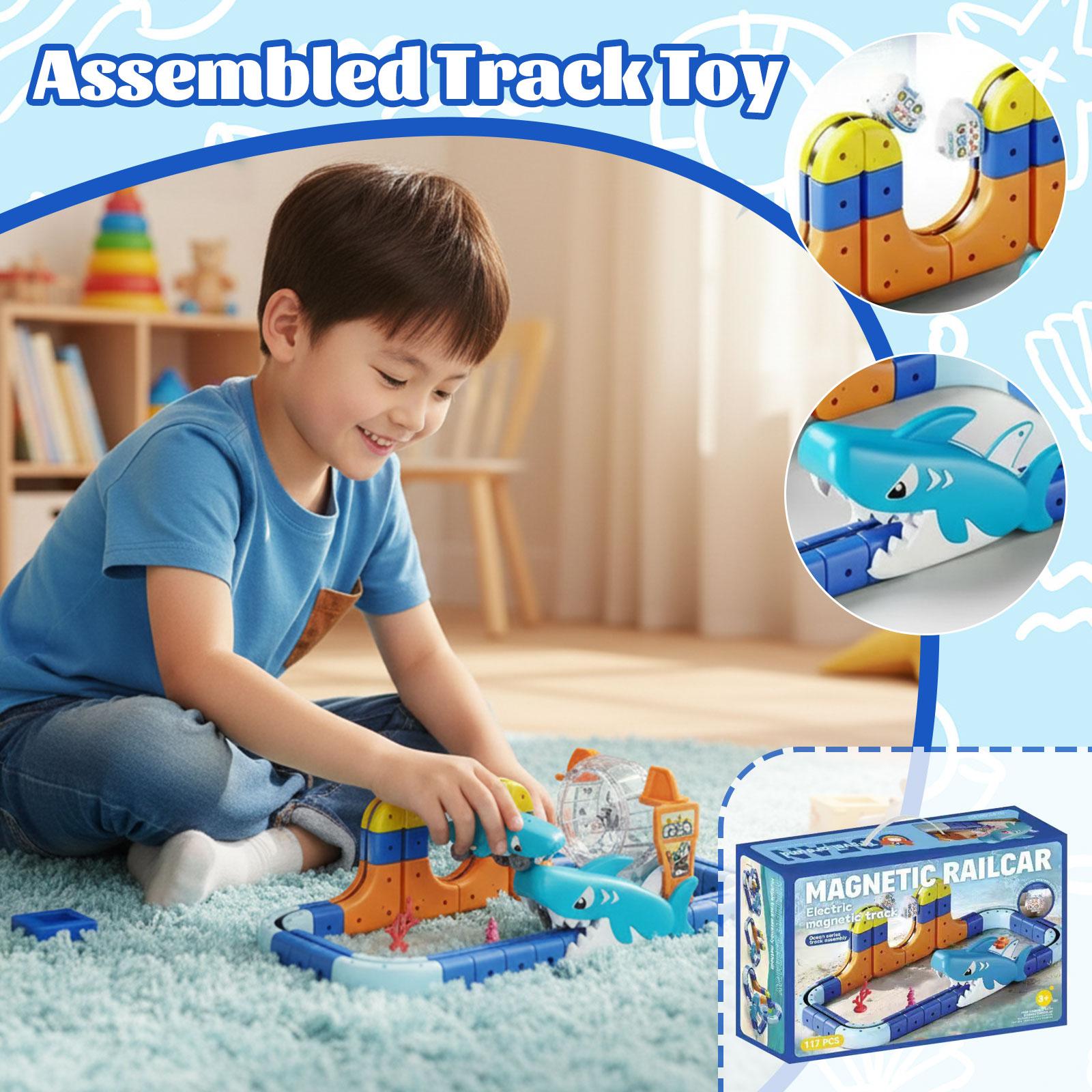 Magnetic Ocean 3D Track Car, Assembled Track Toy, Educational Toy For Children One Size