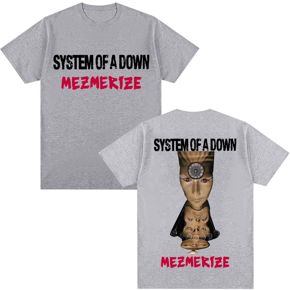 A Down Mezmerize Music Album T-shirt From The Rock Band System, Gothic Style 2025 Summer Pure Cotton 100% Printed Loose T-shirt