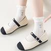 Yousheng 5 Pairs Children Mesh Cotton Socks with Bow Ruffle Rim Thin Summer Breathable Crew Socks for Kids Seamless Non-Slip Children Socks for School