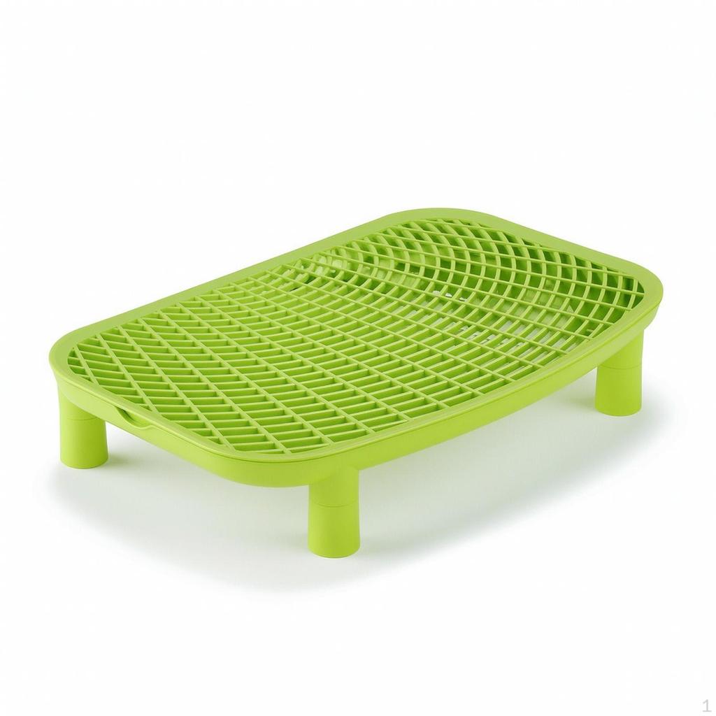 Litter Tray with Grate Detachable Control EasytoClean Bean Green