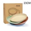 4pcs 20/23/25cm Lightweight Wheat Straw Plates Unbreakable Dishes and Plates Sets Non-toxin Safe Healthy for Kids Children Adult