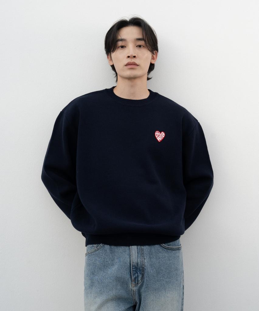 Deomati Mati Heart Wappen Round Knit - Navy