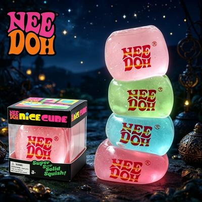 Bonito Juguete Squishy Cubo Rosa Brilla en la Oscuridad Subida Lenta Apretable No Tóxico Alivio Fidget Sensorial Calmante Anti-Ansiedad Regalo