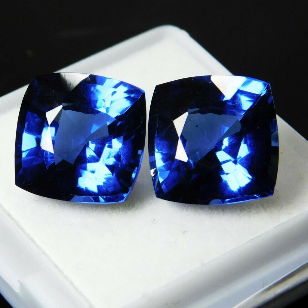 Natural Blue Tanzanite Loose Gemstone 16 Ct Square Cushion Shape for Jewelry Making and Crafts