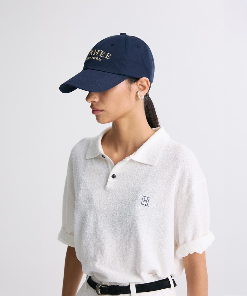 RE RHEE Embroidered Logo Cap Navy
