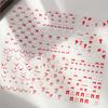 6pcs 3D Red White Bow Ribbon Nail Stickers Cute Polka Bowknot Dot French Lines Nail Decals 8*10cm Self-adhesive Bow Nail Decora