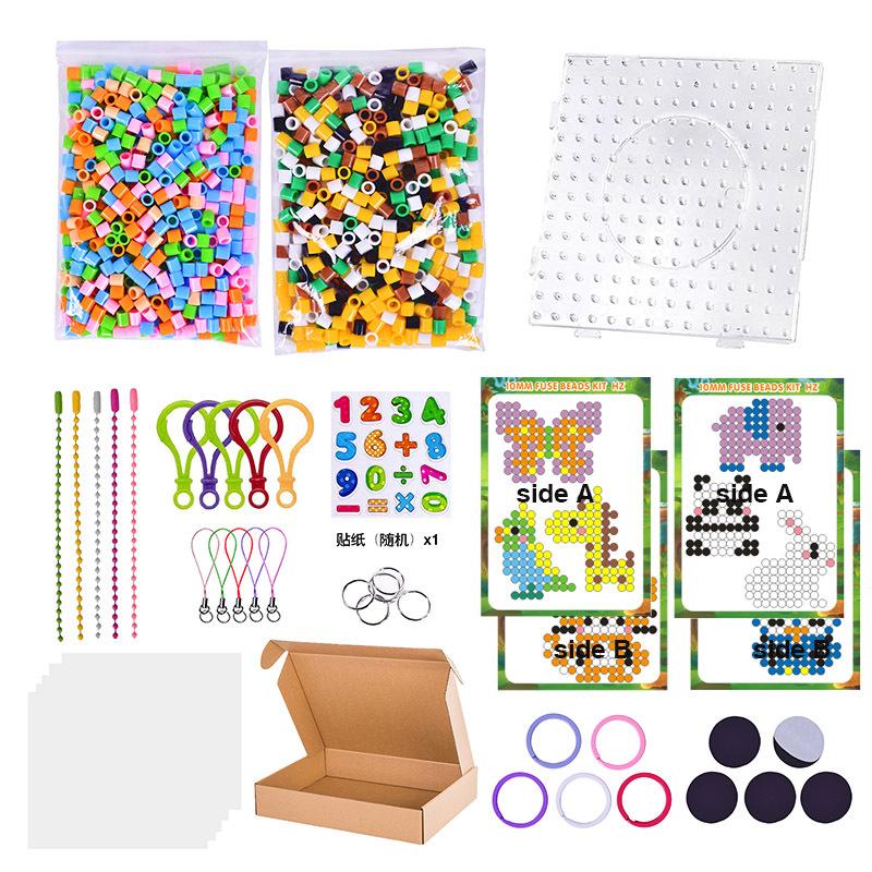1000 Stück 10mm Bügelperlen Set Groß 1cm Perlen DIY Bastel Puzzle Spielzeug für Kinder Kreatives Geschenk