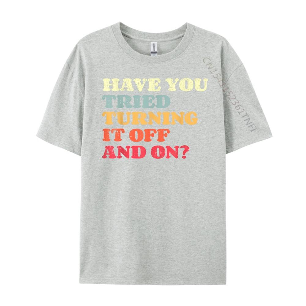 Funny Tech Support I Off On I Tech Engineer Computer It Guy Grahpic Tee Shirt Oversized T Shirt Men Luxury