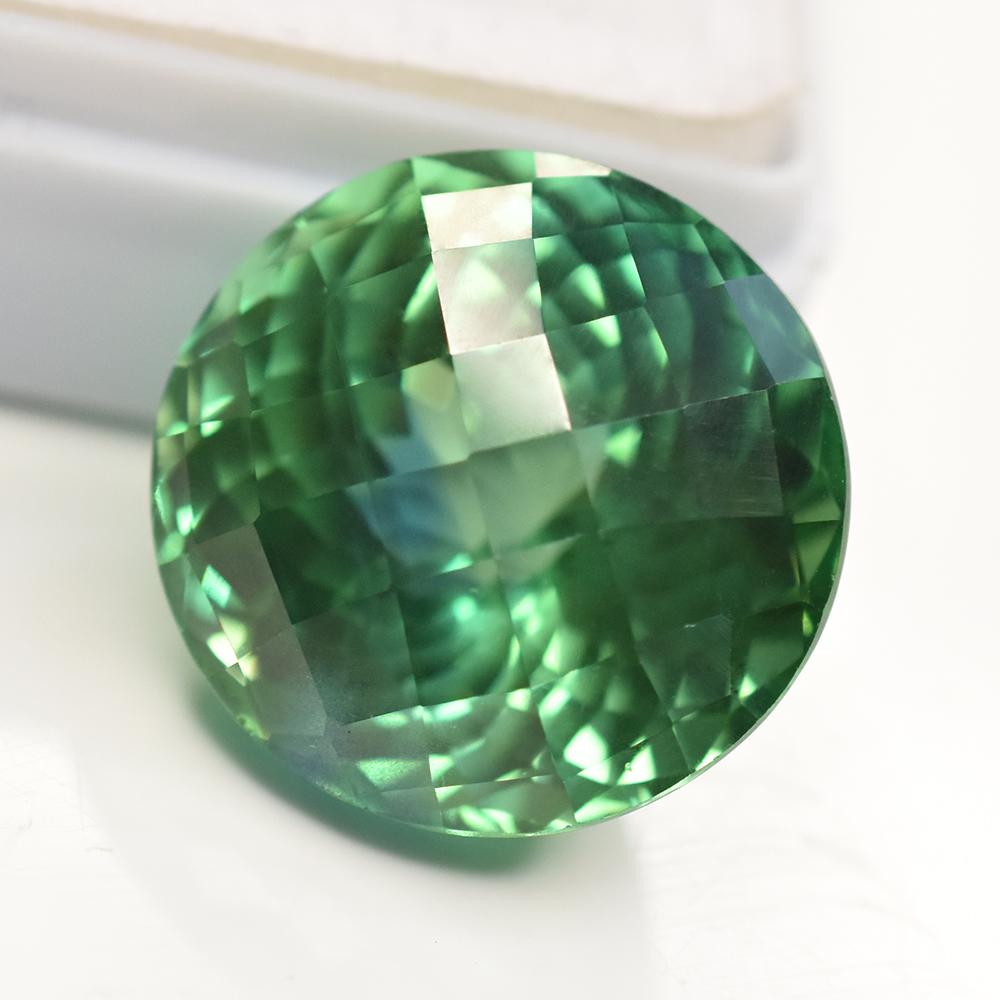 Bluish Green Grandidierite Natural 44.45 Ct Round Certified Beautiful Gemstone