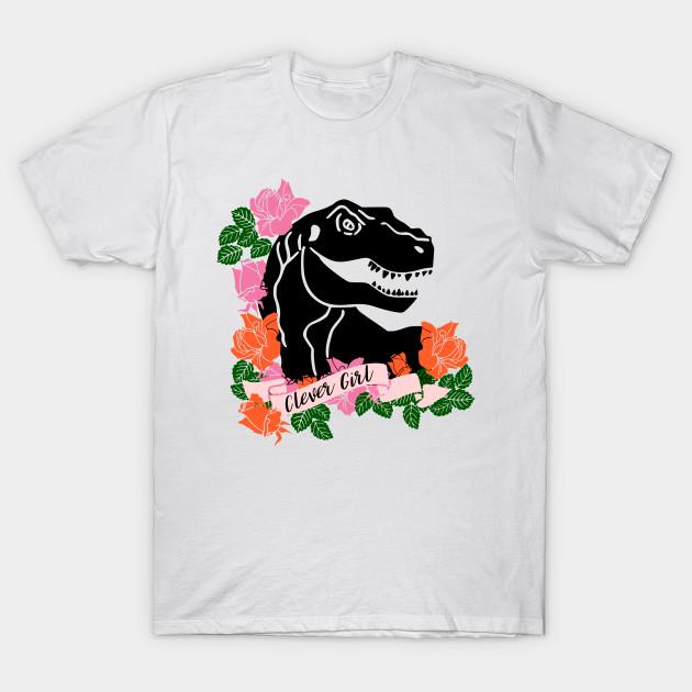 Men Black Print T-shirt Clever Girl Dinosaur Print No-Cut Transfer Paper Print Cotton Tshirt 4XL белый