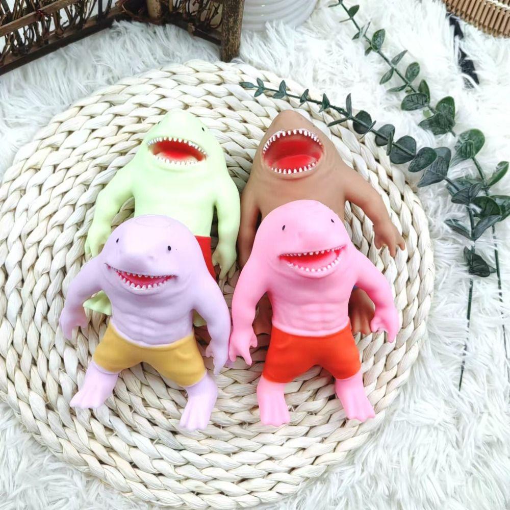 Slow Rebound Shark Fidgeting Toys Elastic Sharkman Relax Toys Funny Shark Squeeze Toy  Funny Toy