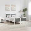 Bed Frame Light Grey 120 X 190 Cm Solid Pine Wood