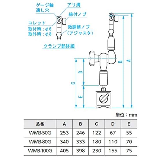 Niigata Seiki SK Magnetická základna Uzamykací typ Adsorpční síla cca. 500N WMB-50G Zelená, Černá