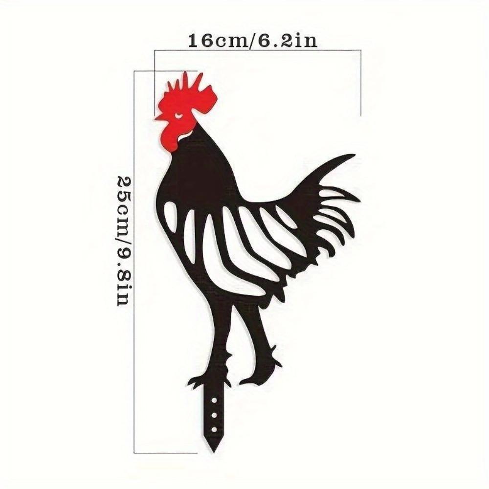 Metal Rooster Hen Statue Outdoor Garden Decor Iron Art Ornament чёрный
