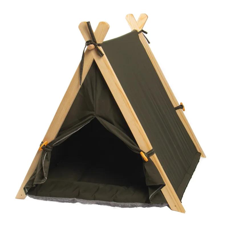 Summer Wooden Stick Tent Pet Nest Cool Cat and Dog House Mosquito and Insect Proof Dog Tent Nest