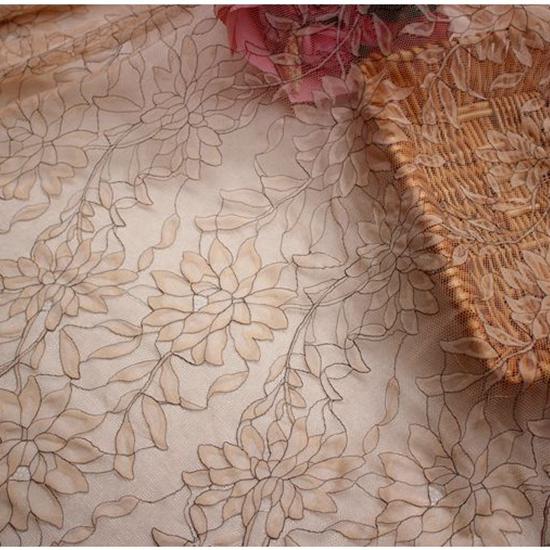 3 Meters Eyelash Lace Fabric,White Black Two-tone Eyelash Lace Trim Soft Red Skin Tone French Bilateral Flower Lace Fabric 150CM