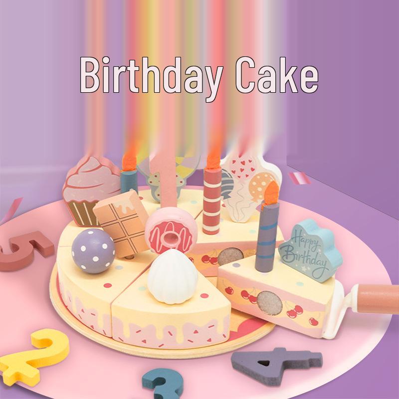 

CPCCE Kids Play Wooden Birthday Cake & Afternoon Tea Dessert Toy