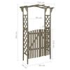 VidaXL Pergola with Gate 116x40x204 Cm Grey Solid Fir Wood