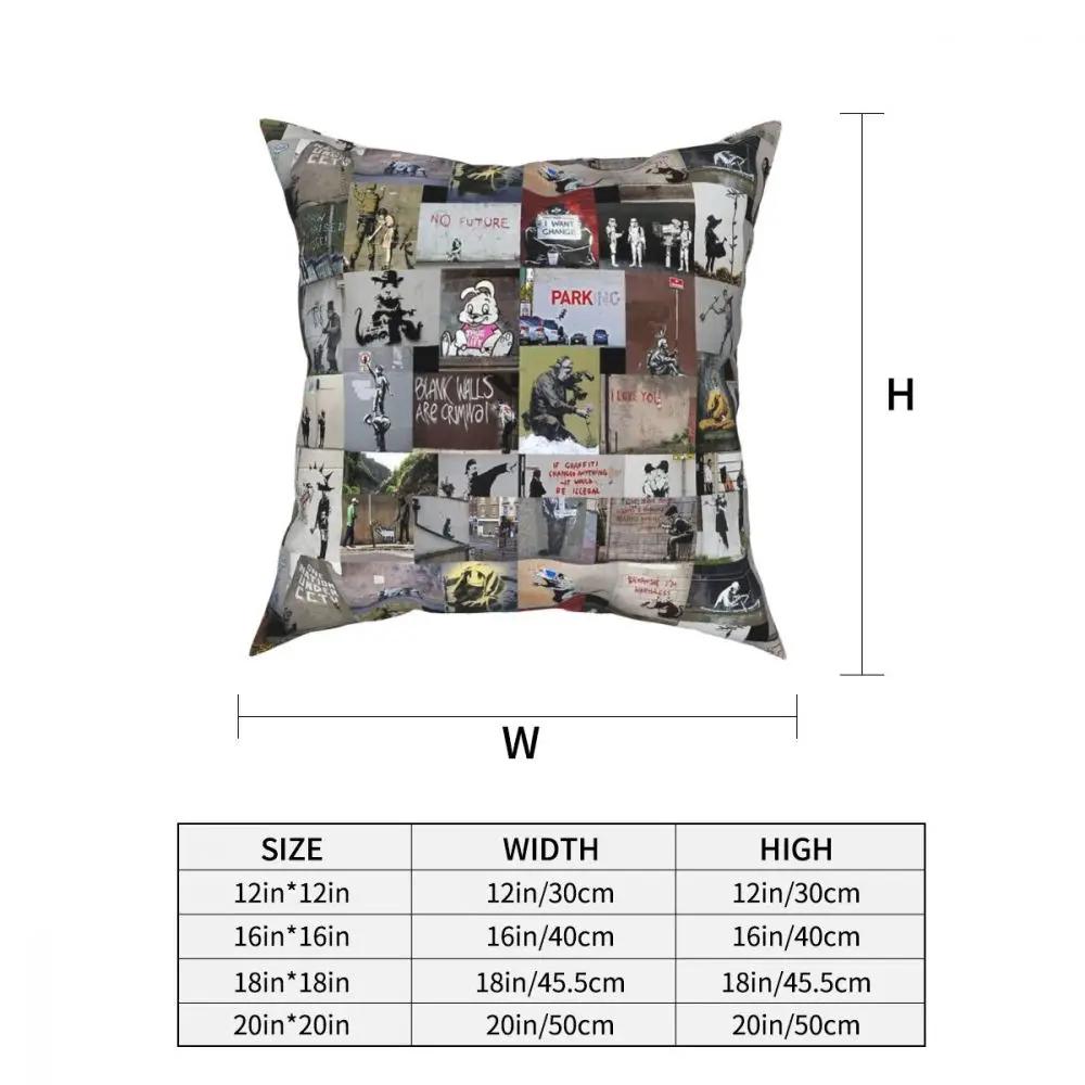 Banksy England Street Art Graffiti Throw Pillow Cover Polyester Throw Pillow Casual Cushion Covers