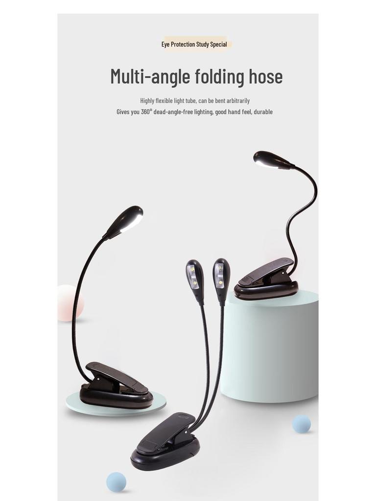 Compact Dual-Use Table & Sheet Music Lamp with Eye Protection for Dorms, Pianos, and Violin Stands