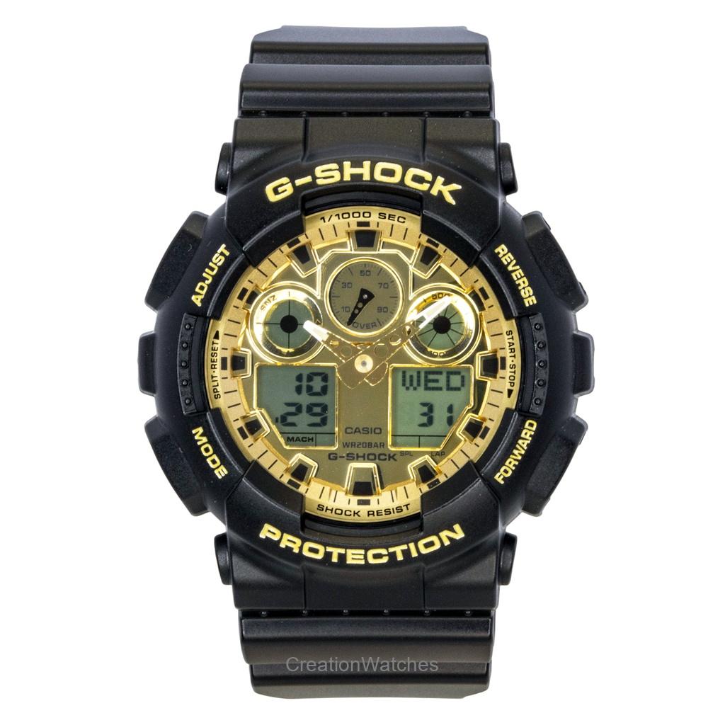 

Casio G-Shock Ремешок из полимерной смолы Аналогово-цифровой Золотистый циферблат Кварцевые часы GA-100GGB-1A9 200М Мужские часы золотой