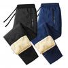 Men's Winter Fleece Pants Sherpa Lined Sweatpants Active Running Jogger Pants with Pockets Warm Drawstring Athletic Joggers Heavyweight Thermal Pants