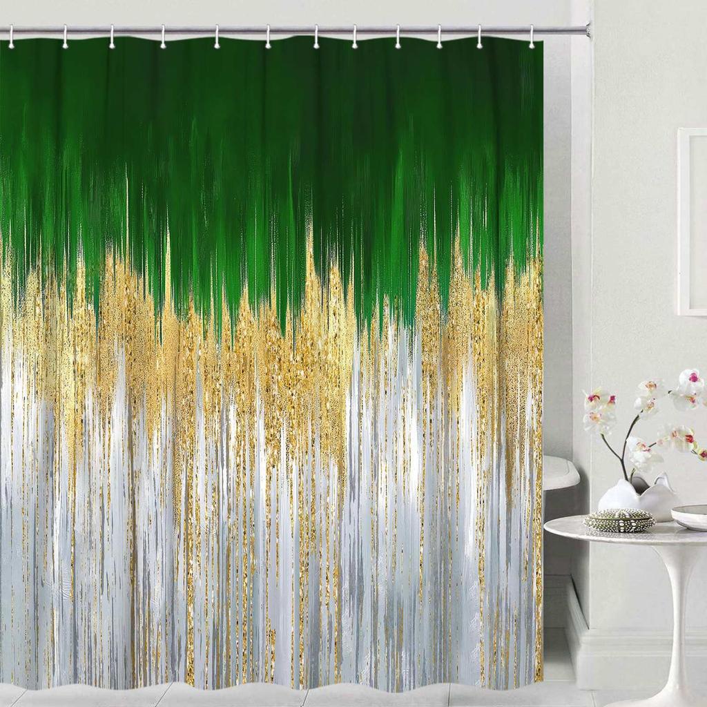 Abstract Shower Curtain Modern Bathroom Shower Curtain Set Beach Aesthetic Stripes Contemporary Minimalist Painting Fabric Shower Curtain Curtain
