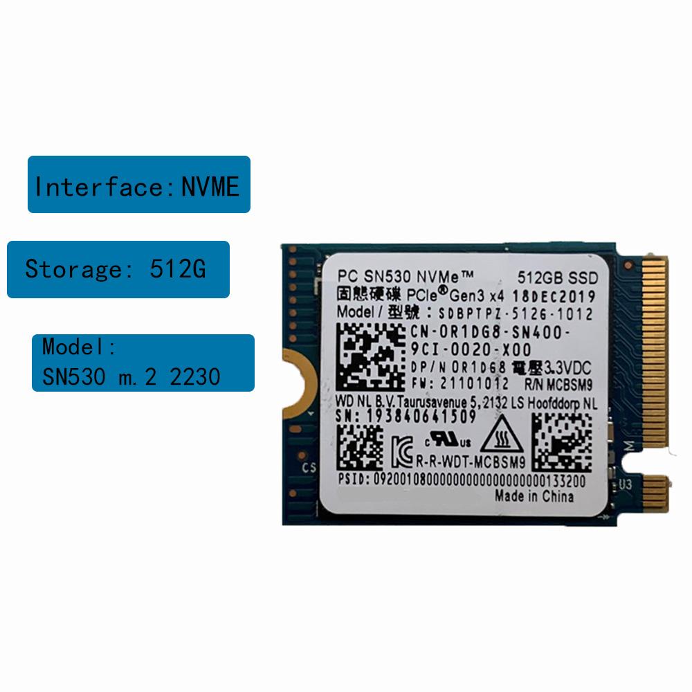 SN530 m.2 2230 SSD 512G NVMe PCIe for Microsoft Surface Pro X Surface Laptop 3