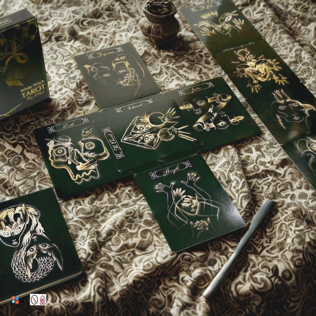 White Witch Major 22 Tarot with Japanese Authentic I.I.J Tarot, Arcana, Cards, Reading, Instructions,