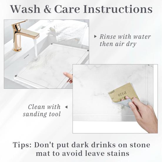 Toiletries Storage Holder Quick-Drying Counter Mat with Non-Slip Stainless Steel Legs for Home Bathroom