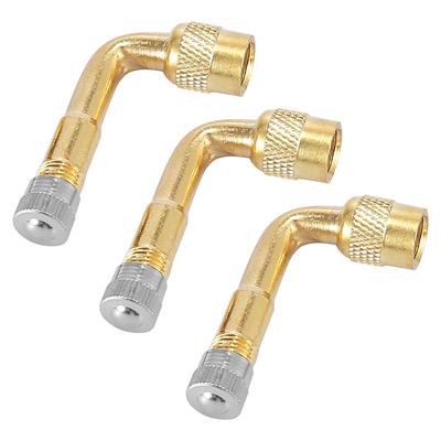 Valve Stem Extension Valve Stem Extender Stem Extension Adapter Vacuum Metal Car Motorcycle Gold Tone 3pcs 90 Degree