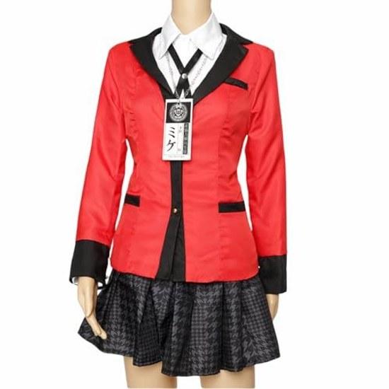 ZOMOZO Jabami Yumeko Cosplay Wig Halloween Costume Adult Uniform 7-Piece Set Outfit