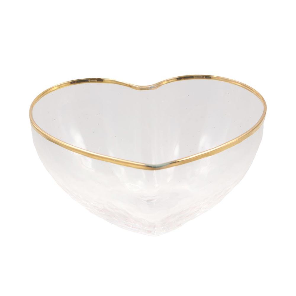 Herzförmige Glasherzschale Unregelmäßige Obstplatte Kreatives Klares Serviergeschirr Snack
