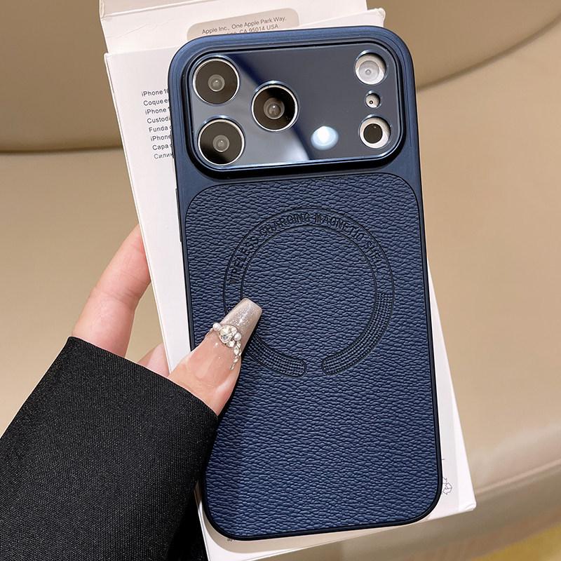 

Magnetic Lychee Texture Sticker for iPhone 17 Pro Max - Compatible with Apple Retro Cases 15 & 16 iPhone 16 Pro