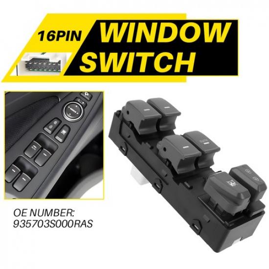 Front Left Driver Side Window Switch For 2011-2015 Hyundai Sonata 935703S000RAS
