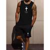 Tank Top and Shorts Set for Men Polyester Athletic Style Multi-Pocket Design Summer Outdoor Sports Outfit