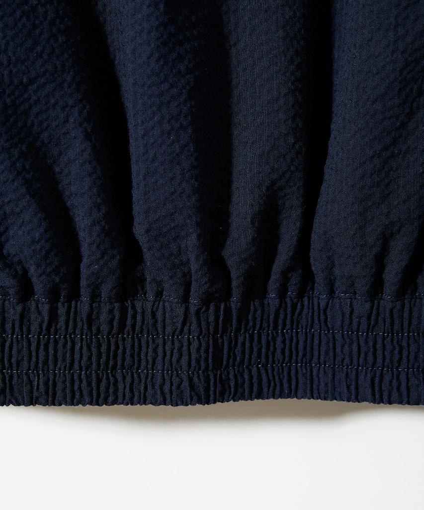 Horlisun Visitor Harrington Seersucker Jacket Navy