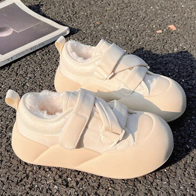 Winter new thick-soled velvet Velcro women's versatile bread shoes casual cotton shoes