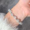 Ice Clear Crystal Cat's Eye Beaded Bracelet - Women's High-End Chinese Style Moonstone Jewelry